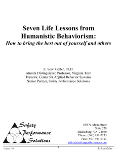Seven Life Lessons from Humanistic Behaviorism