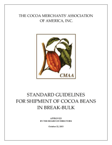 standard guidelines for shipment of cocoa beans in break-bulk