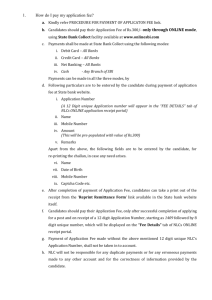 Guidelines for making Payment of Application Fees
