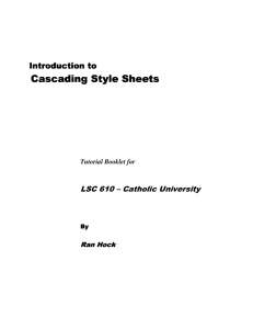 CSS Tutorial Booklet - The Catholic University of America