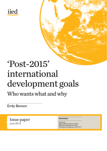 'Post-2015' international development goals