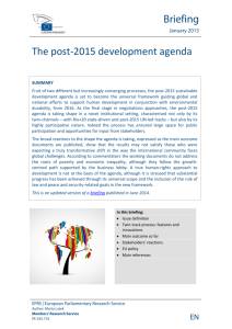 post-2015 development agenda - European Parliament