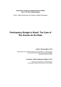 Participatory Budget in Brazil: The Case of Rio Grande do Sul State