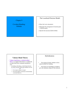 Chapter 9 Covalent Bonding: Orbitals The Localized Electron Model