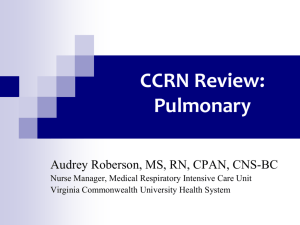 CCRN Review : Pulmonary - American Association of Critical