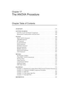 The ANOVA Procedure - Oklahoma State University