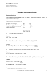 Valuation of Common Stocks