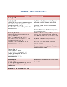 Accounting I Lesson Plans 9/8 – 9/15