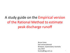 Empirical version of the Rational method to estimate peak discharge