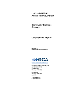 Lot 318 DP1091621, Anderson Drive, Paxton Stormwater Drainage