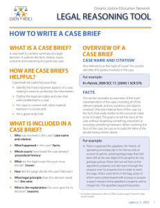 Legal Reasoning Tool: How to Write a Case Brief