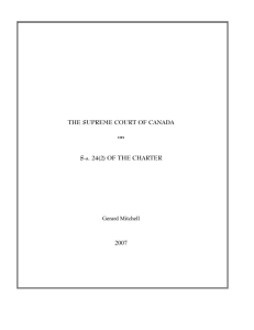 THE SUPREME COURT OF CANADA on S