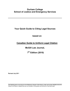 Quick Guide to Citing Legal Sources