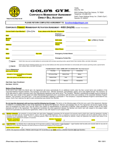 Gold's Gym Application Form