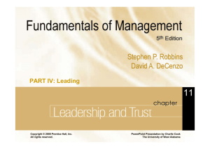 Leadership and Trust Chapter 11