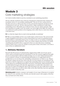 Module 3 Core marketing strategies