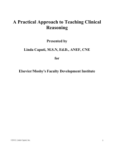 A Practical Approach to Teaching Clinical Reasoning