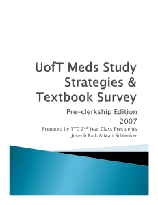 UofT Meds Study Strategies and Textbook Survey
