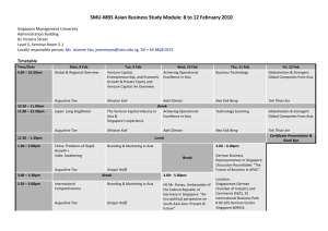 SMU-MBS Asian Business Study Module Timetable