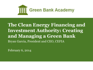 Creating and Managing a Green Bank