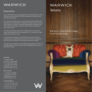 Velvet brochure - Warwick Fabrics
