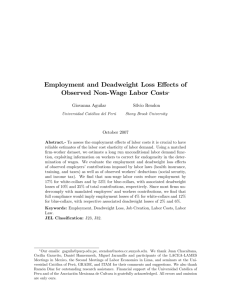 Employment and Deadweight Loss Effects of Observed Non!