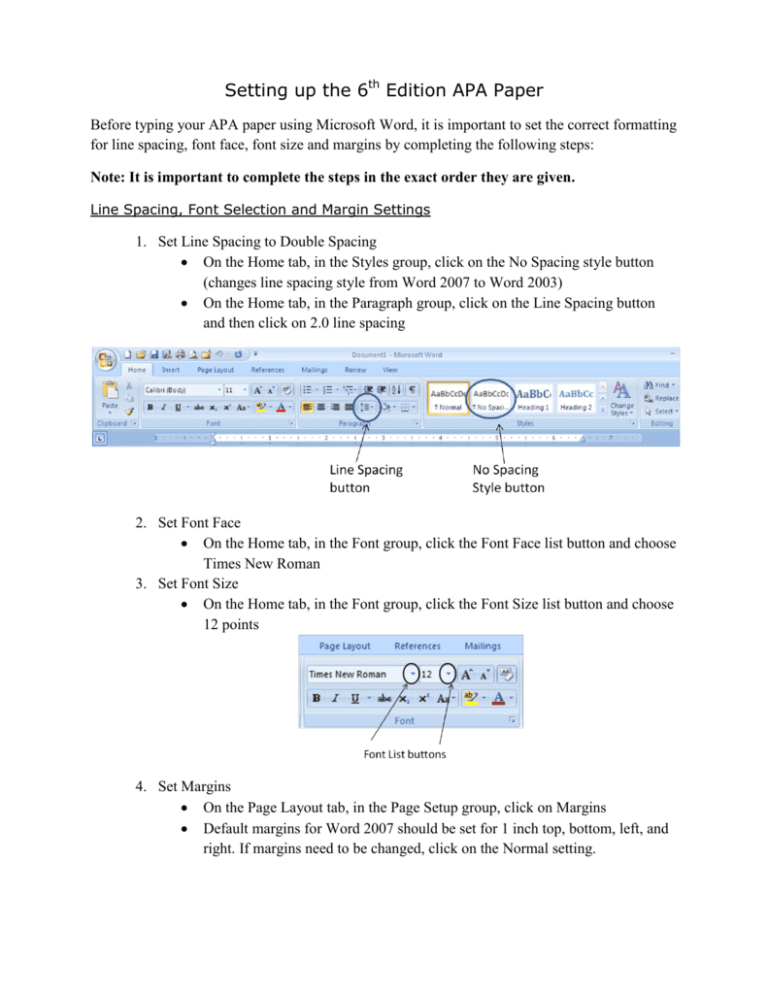 setting indents in word for apa