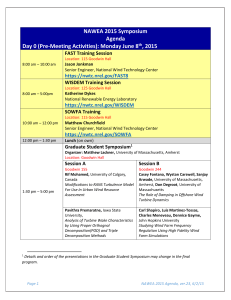 NAWEA 2015 Symposium Agenda Day 0 (Pre