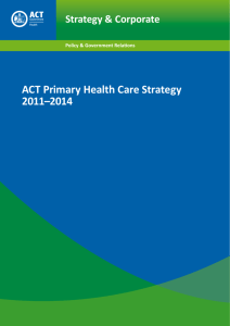 ACT Primary Health Care Strategy 2011–2014