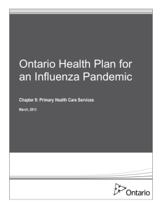 Ontario Health Plan for an Influenza Pandemic | Chapter 9: Primary