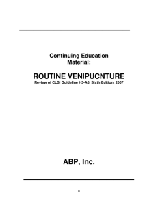Routine Venipuncture