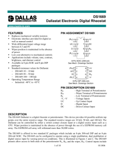 DS1669 Dallastat Electronic Digital Rheostat