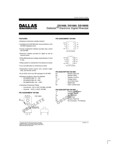 DS1668/DS1669/DS1669S Dallastat Electronic Digital Rheostat
