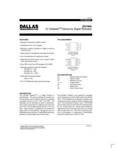 DS1869 3V DallastatTM Electronic Digital Rheostat