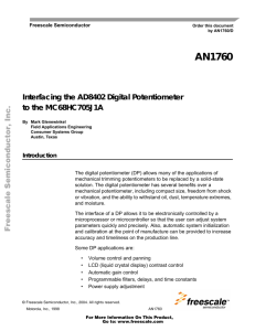 AN1760 Interfacng AD8402 Digital Potentiometer to MC68HC705J1A