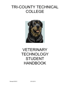 tri-county technical college veterinary technology student handbook