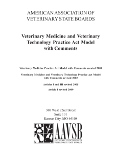 Veterinary Medicine and Veterinary Technology Practice Act Model