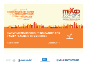 HARMONIZING STOCKOUT INDICATORS FOR FAMILY PLANNING