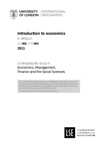 Introduction to economics - University of London International