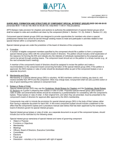 Guidelines: Formation and Structure of Component Special Interest