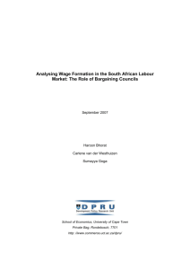 Analysing Wage Formation in the South African Labour Market: The