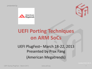 UEFI Porting Techniques on ARM SoCs