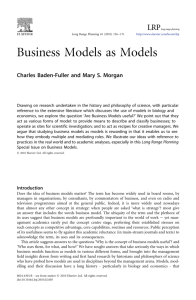 Business Models as Models