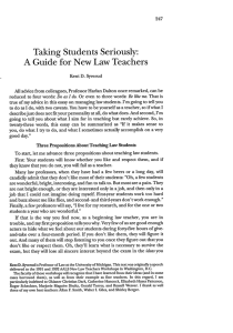 Taking Students Seriously: A Guide for New Law Teachers, 43 J