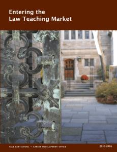 Entering Law Teaching - Yale Law School