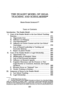 the dualist model of legal teaching and scholarship