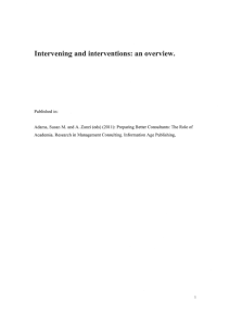 Intervening and interventions: an overview.