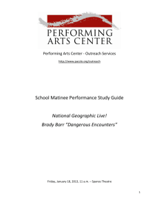 School Matinee Performance Study Guide National Geographic Live