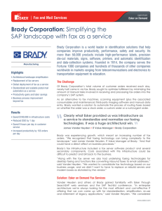 Brady Corporation: Simplifying the SAP landscape with fax