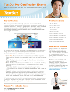TestOut Pro Certifications Brochure